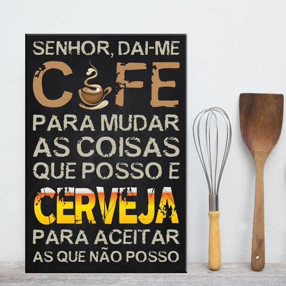 Imagem de Placa Decorativa MDF Frase Café e Cerveja