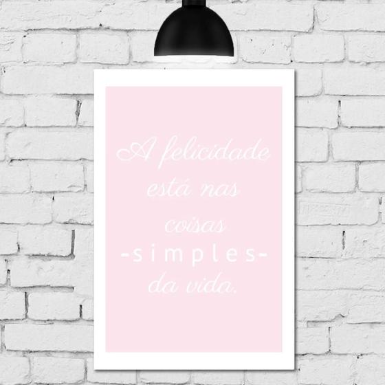 Imagem de Placa Decorativa MDF Frase Coisas Simples 30x40cm