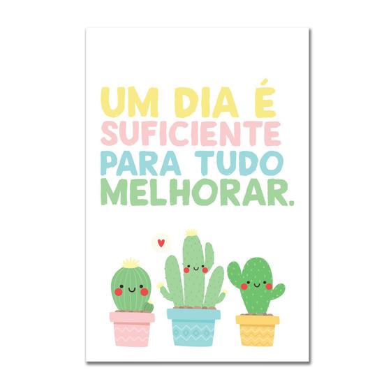 Imagem de Placa Decorativa MDF Frase Um dia é suficiente 30x40cm