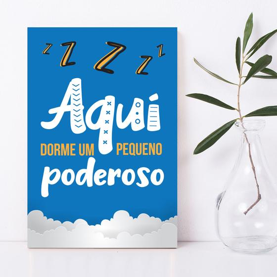 Imagem de Placa Decorativa MDF Infantil Frase Pequeno Poderoso 30x40