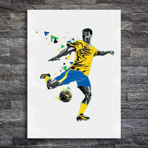 Imagem de Placa Decorativa MDF Jogador de Futebol Chute a Gol 20x30cm