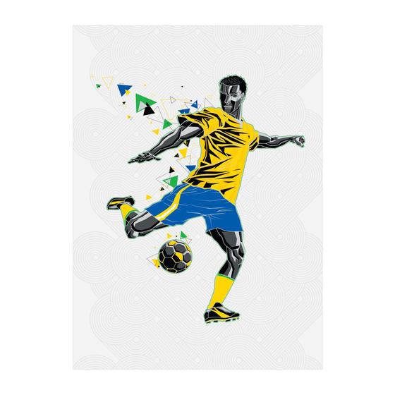 Imagem de Placa Decorativa MDF Jogador de Futebol Chute a Gol 30x40cm