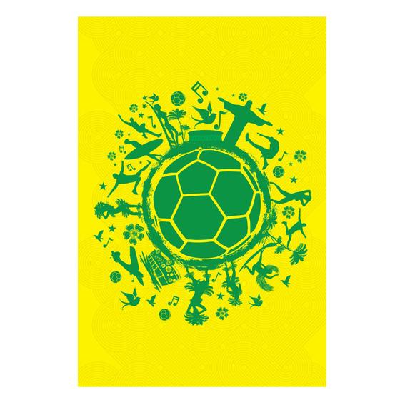 Imagem de Placa Decorativa MDF País do Futebol Verde Amarela 20x30cm