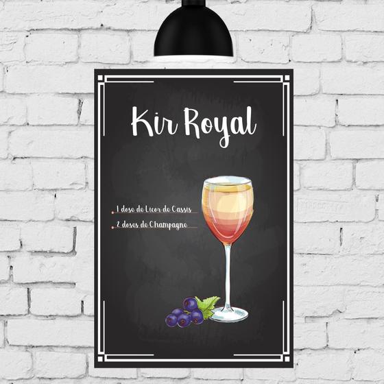 Imagem de Placa Decorativa MDF Receitas de Drink Kir Royal