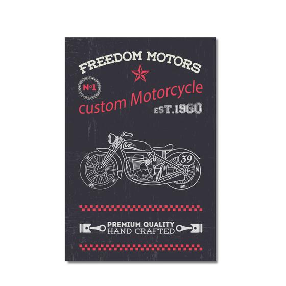 Imagem de Placa Decorativa Moto Vintage Freedom Motors