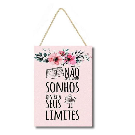 Imagem de Placa decorativa Não destrua seus sonhos PL097