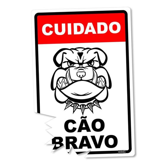 Imagem de Placa Decorativa Nerd Cão Bravo 24 x 16 cm