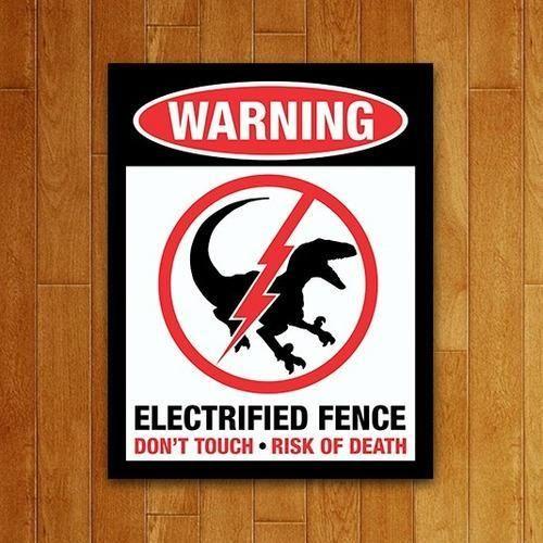 Imagem de Placa Decorativa Nerd - Eletrified Fence (27X35)