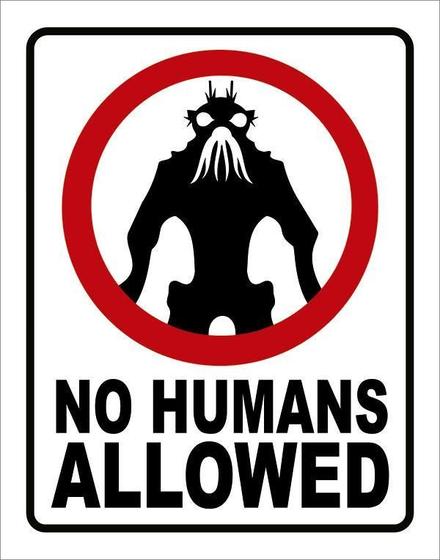 Imagem de Placa Decorativa - No Humans Allowed 27X35