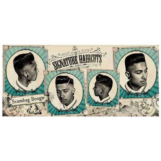 Placa Decorativa Para Barbearias Hair Style Signature Haircuts: Scumbag Boogie Menor preço em Placa Decorativa Para Barbearias Hair Style Signature Haircuts: Scumbag Boogie