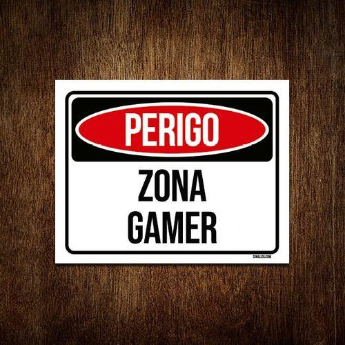 Imagem de Placa Decorativa - Perigo Zona Gamer 18x23