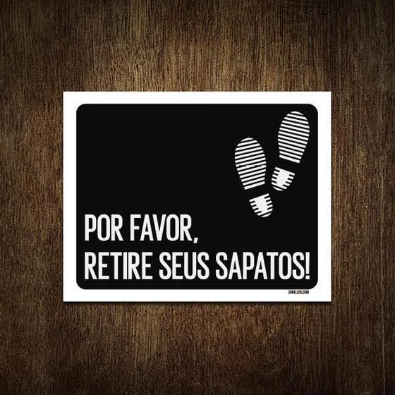 Imagem de Placa Decorativa - Por Favor Retire Sapatos 18X23