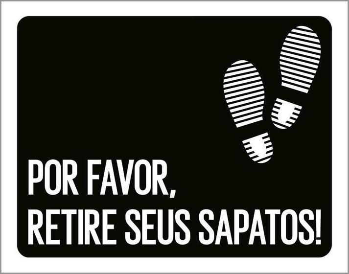 Imagem de Placa Decorativa - Por Favor Retire Sapatos 18X23