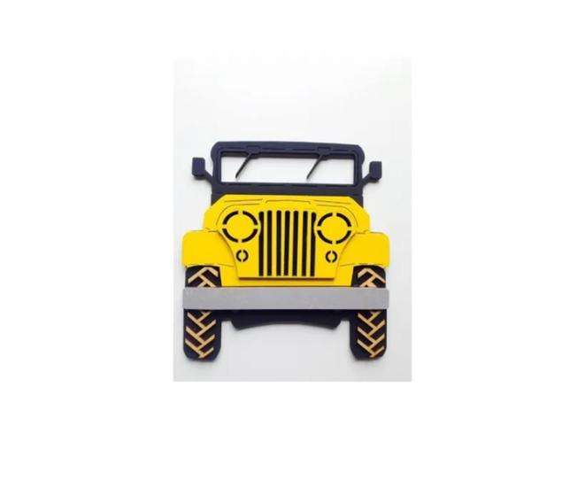 Imagem de Placa Decorativa Quadro Entalhado Em Madeira Jeep Willins Of