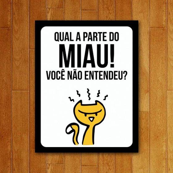 Imagem de Placa Decorativa Qual parte do miau