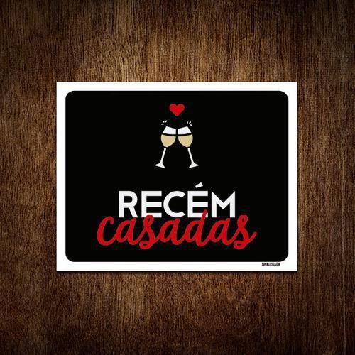 Imagem de Placa Decorativa - Recém Casadas 27X35