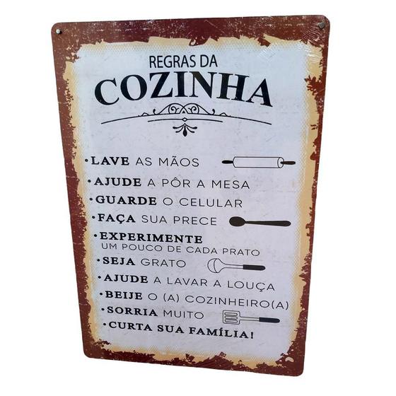 Imagem de Placa Decorativa Regras Da Cozinha