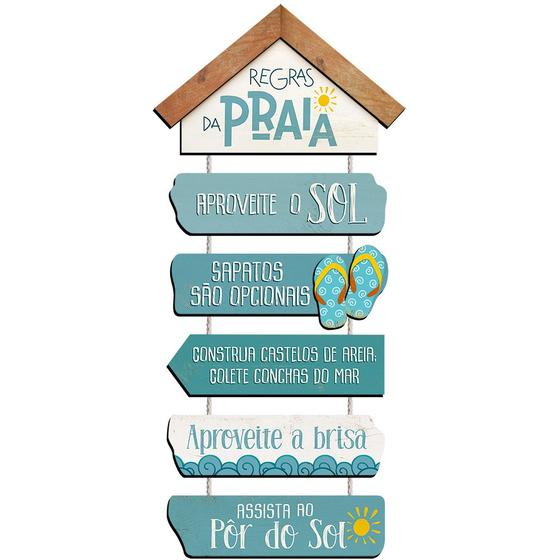 Imagem de  Placa Decorativa - Regras da praia 22x55cm 