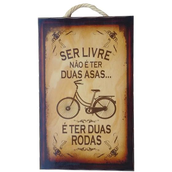 Imagem de Placa decorativa retangular Selva ser livre bicicleta