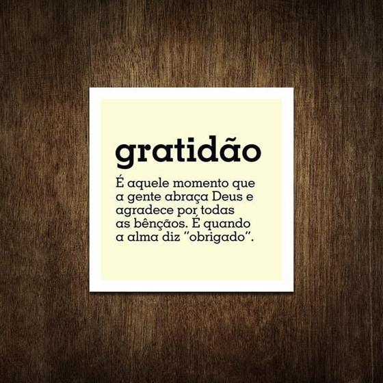 Placa Decorativa - Significado De Gratidão 27X27 - Sinalizo - Placa ...