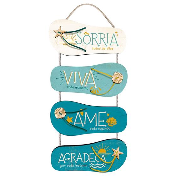 Imagem de Placa Decorativa - Sorria Viva Ame Agradeça - Chinelo Mdf