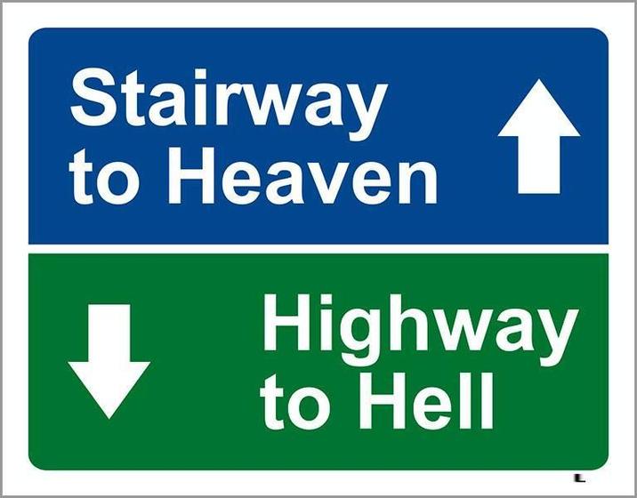 Imagem de Placa Decorativa - Starway To Heaven Highway To Hell 27X35