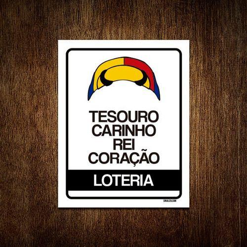 Imagem de Placa Decorativa - Tesouro Coração Rei Carinho Loteria 27x35