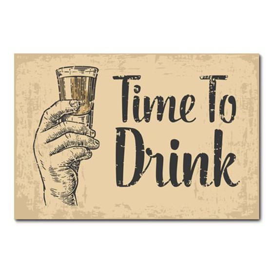 Placa Decorativa - Time to Drink - 0657plmk Menor preço em Placa Decorativa - Time to Drink - 0657plmk
