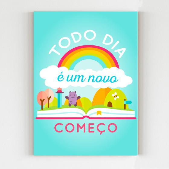 Imagem de Placa decorativa todo dia é um novo começo motivacional mdf