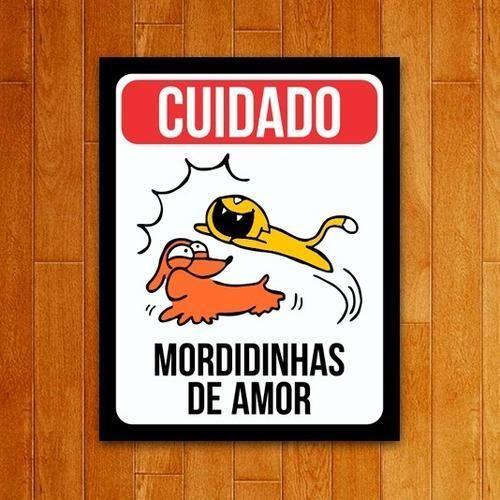 Imagem de Placa Decorativa Um Sábado Qualquer Mordidinhas Amor 27X35