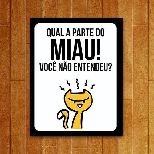 Imagem de Placa Decorativa Um Sábado Qualquer Qual Parte Do Miau 27X35