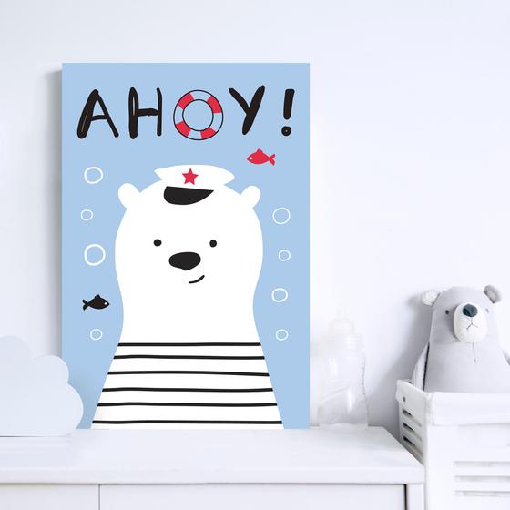 Imagem de Placa Decorativa Urso Marinheiro 30x40cm