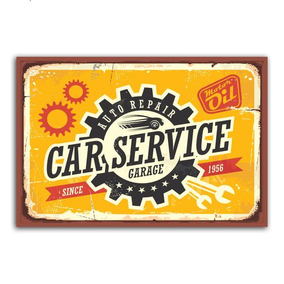 Imagem de Placa Decorativa Vintage Carros Car Service 30x40cm