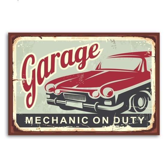 Imagem de Placa Decorativa Vintage Carros Garage 30x40cm