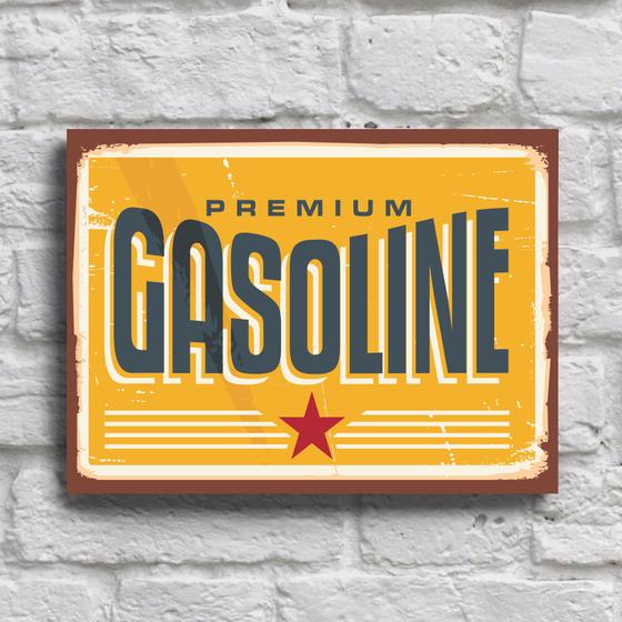 Imagem de Placa Decorativa Vintage Carros Posto Gasoline 30x40cm