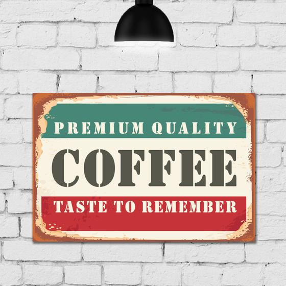 Imagem de Placa Decorativa Vintage Cozinha Premium Café 20x30cm