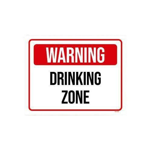 Imagem de Placa Decorativa - Warning Drinking Zone 27X35