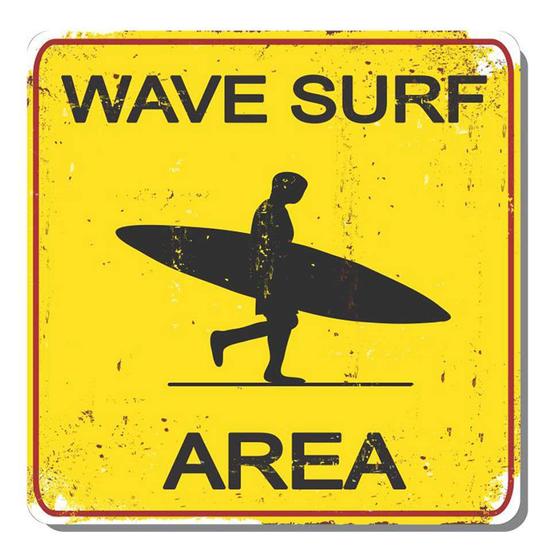 Imagem de Placa decorativa Wavesurf 25x25 cm Preto