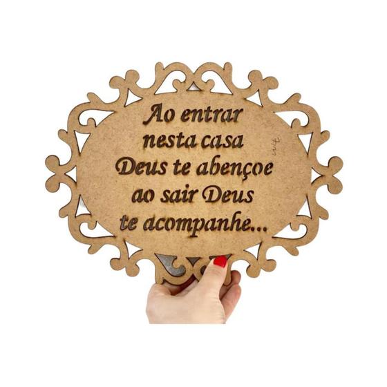 Imagem de Placa Decorativaao Entrar Deus Te Abençoe Parede Estantes