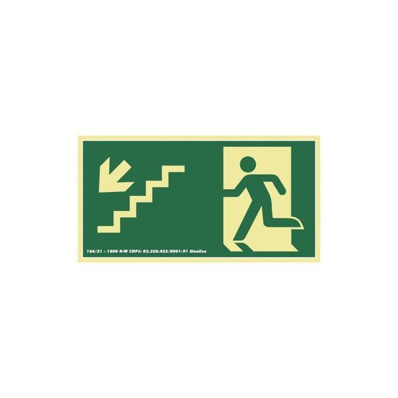 Imagem de Placa Descida De Escadas A Esquerda 15 X 30 - Sinalize