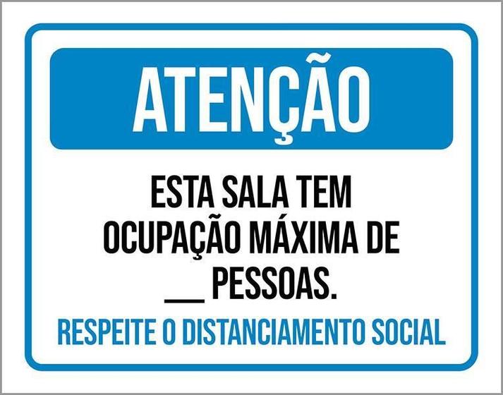 Imagem de Placa Distanciamento Social Esta Sala Ocupação Máxima 27X35