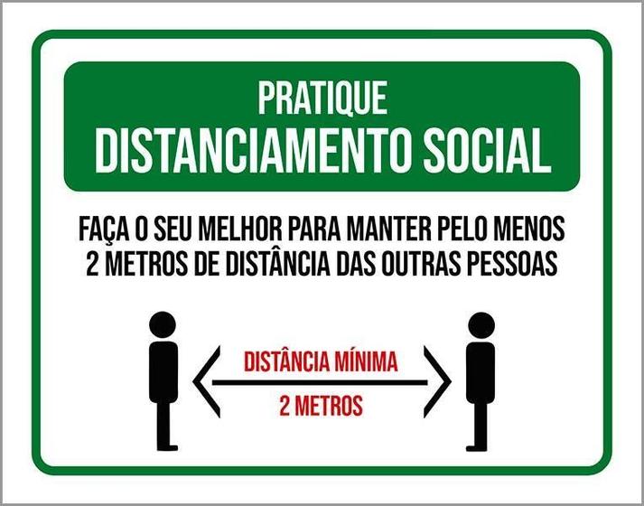 Imagem de Placa Distanciamento Social Faça Seu Melhor 18X23