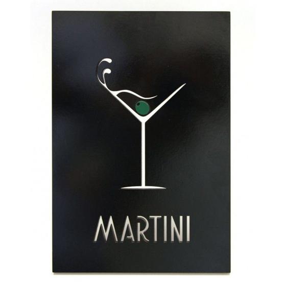 Imagem de Placa Drink Martini Laqueada 3D Mdf - 30 x 20 cm