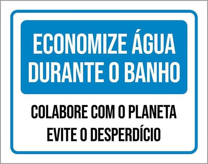 Imagem de Placa Economize Água Durante Banho Planeta 18X23