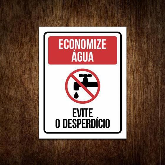 Imagem de Placa Economize Água Evite Desperdício - Placa Sinalização