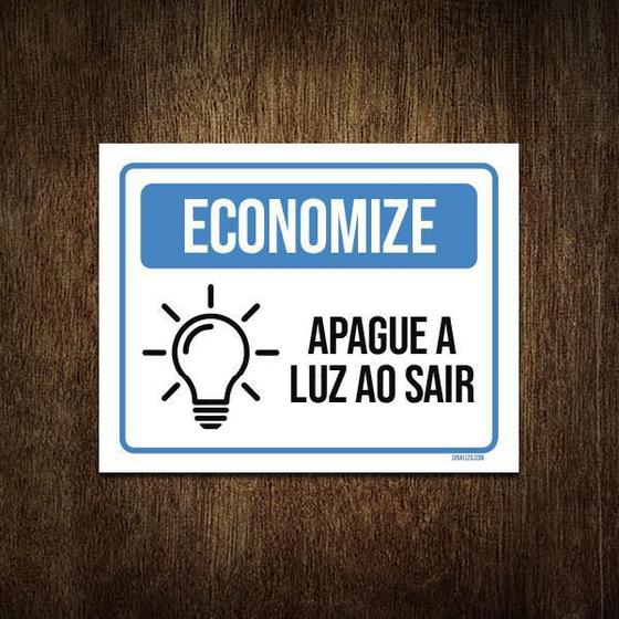 Imagem de Placa Economize Apague A Luz Ao Sair 36X46