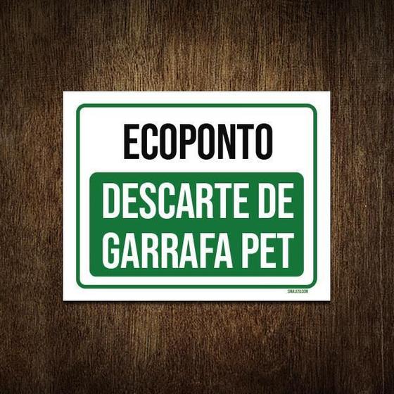 Imagem de Placa Ecoponto Descarte De Garrafas Pet 18X23