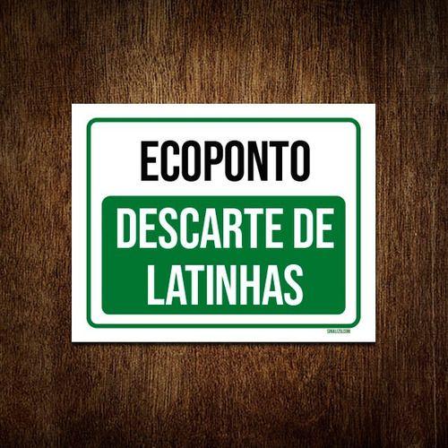 Imagem de Placa Ecoponto Descarte De Latinhas 27x35