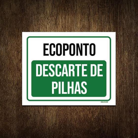 Imagem de Placa Ecoponto Descarte De Pilhas 18X23