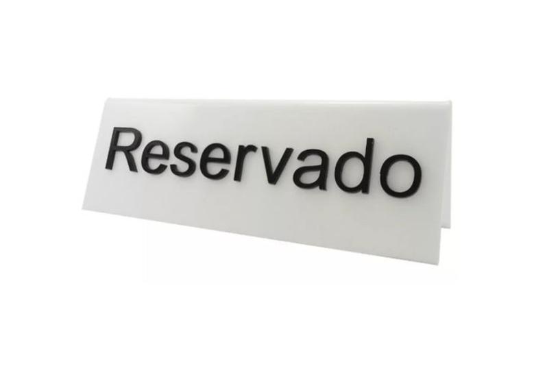 Imagem de Placa em Acrílico Reservado Alto Relevo 15cm Bar Restaurante Festas